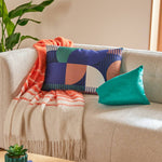 Flow Cushion Rectangular Geometric Print Polyester 12.5 x 58 x 38 cm