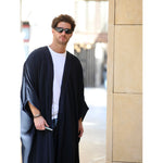 Navy Blue Satin Abaya