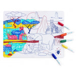 Superpetit Coloring PlaceMat + 5 Erasable Markers - Savana