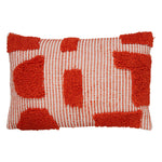 Poppy Rectangular Cushion – Tufted Cotton Removable Cover 58x38 cm