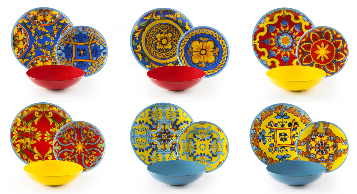 Trinacria 18 PCS Dinner Set with Southern Italian Design