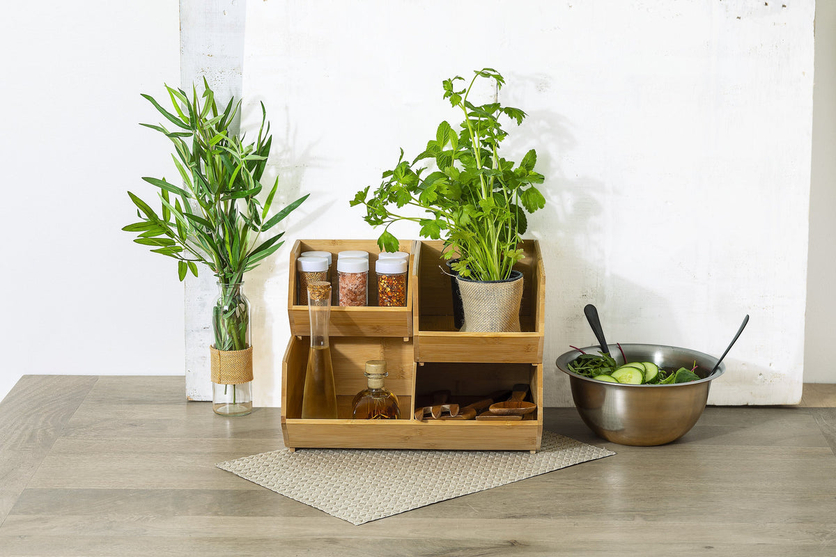 Stackable Bamboo Organizer - Compact Storage Solution