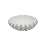 White Decorative Ruffle Bowl Resin Centerpiece for Home or Garden