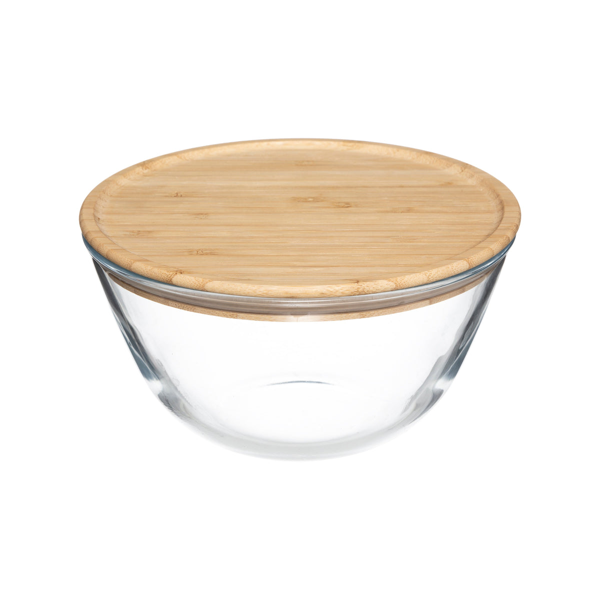 Salad Bowl with Lid, Borosilicate Glass and Bamboo