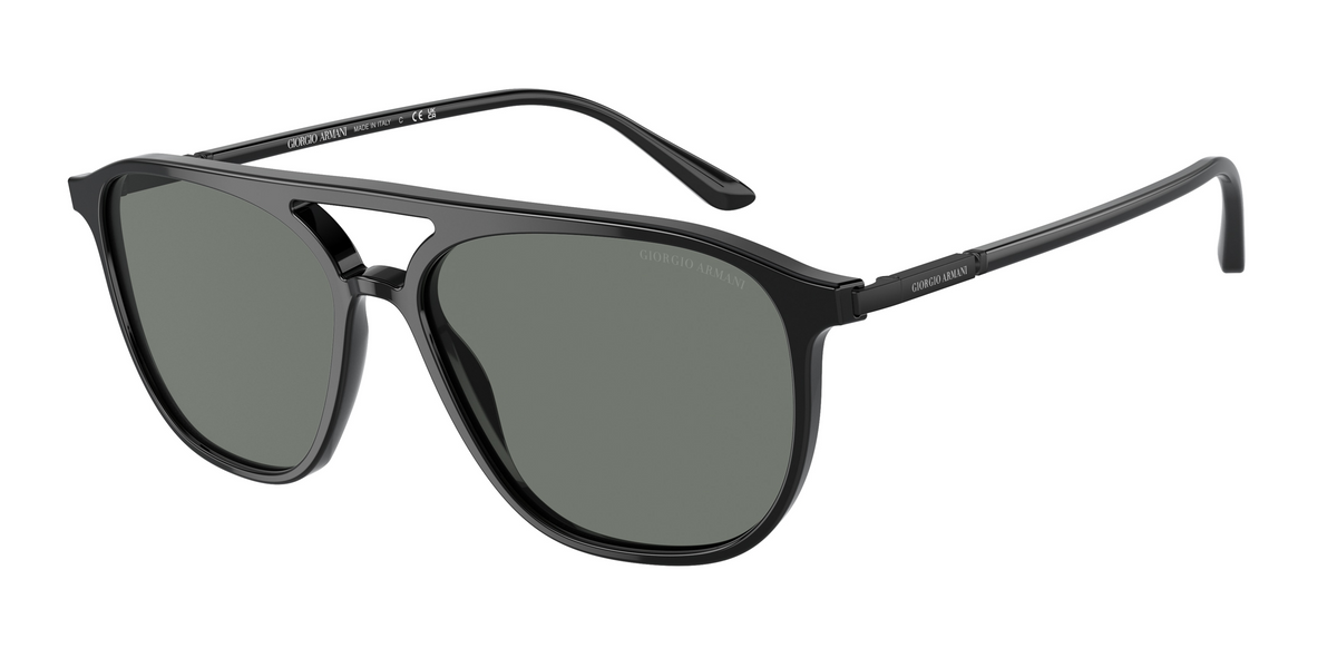 Black sunglasses with dark lenses on a white background