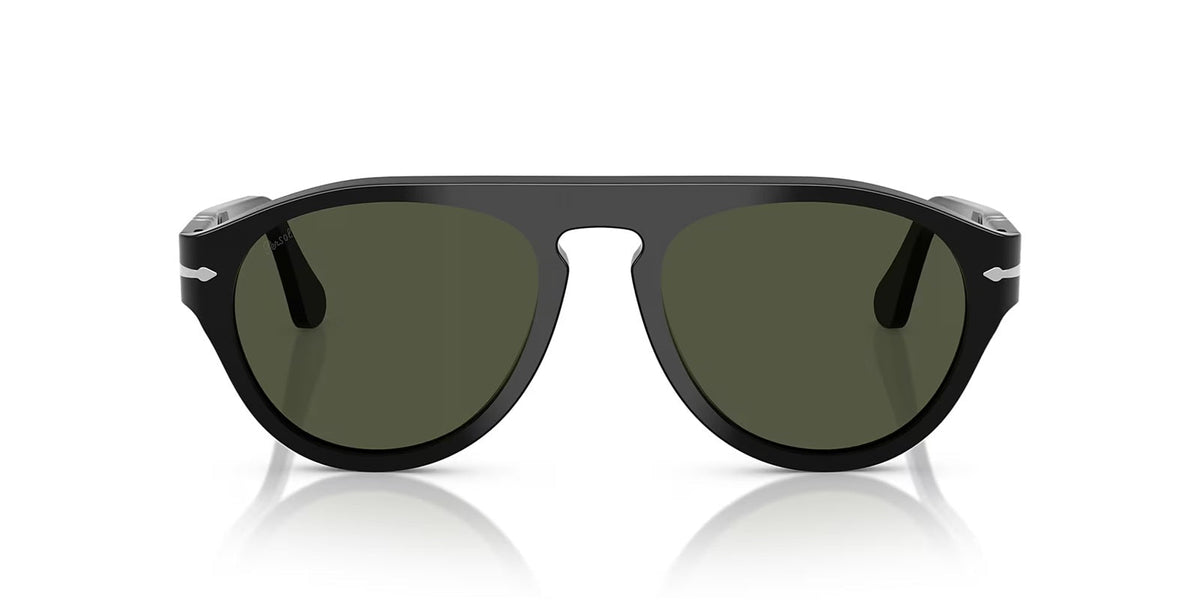 Black sunglasses with dark lenses on a white background