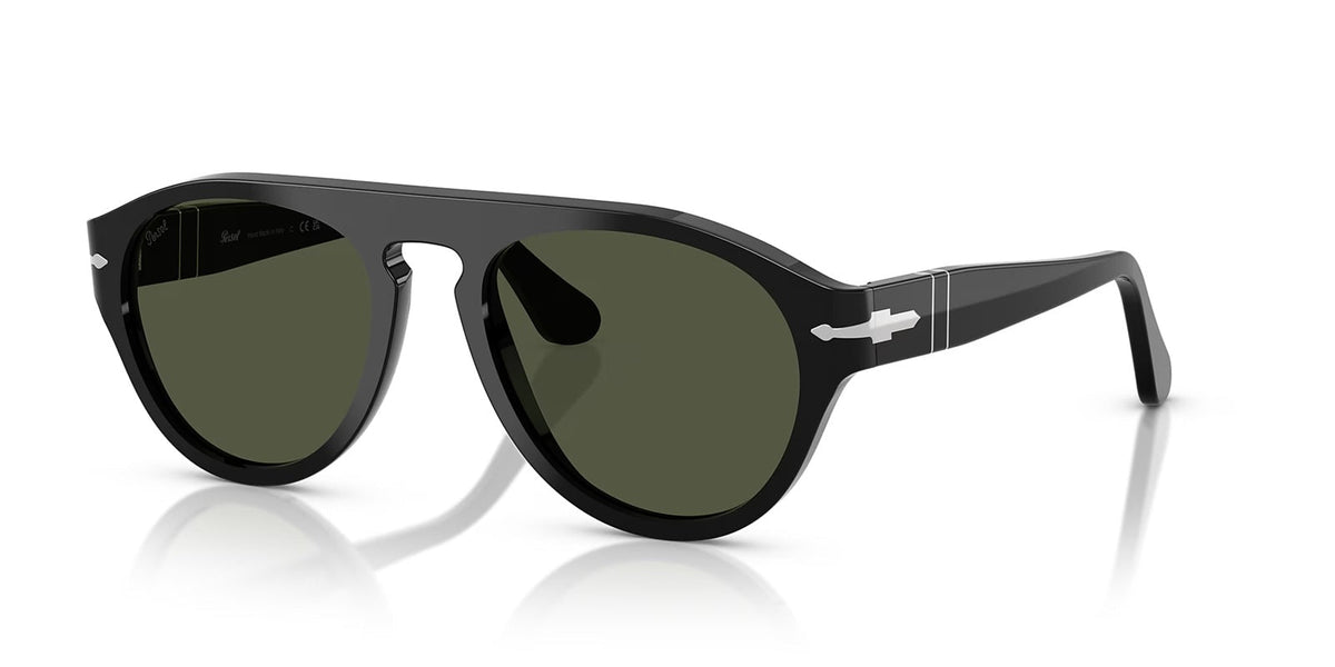 Sunglasses with black frame and dark lenses on a white background