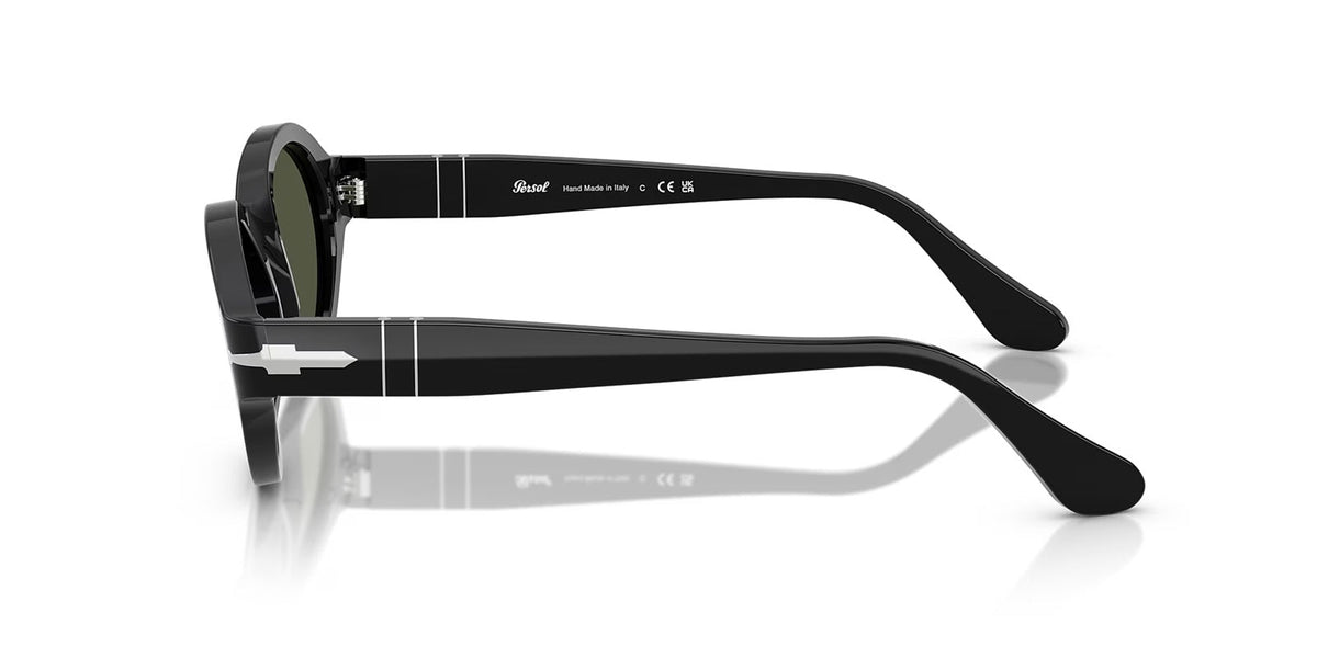 Black sunglasses with a reflective surface on a white background