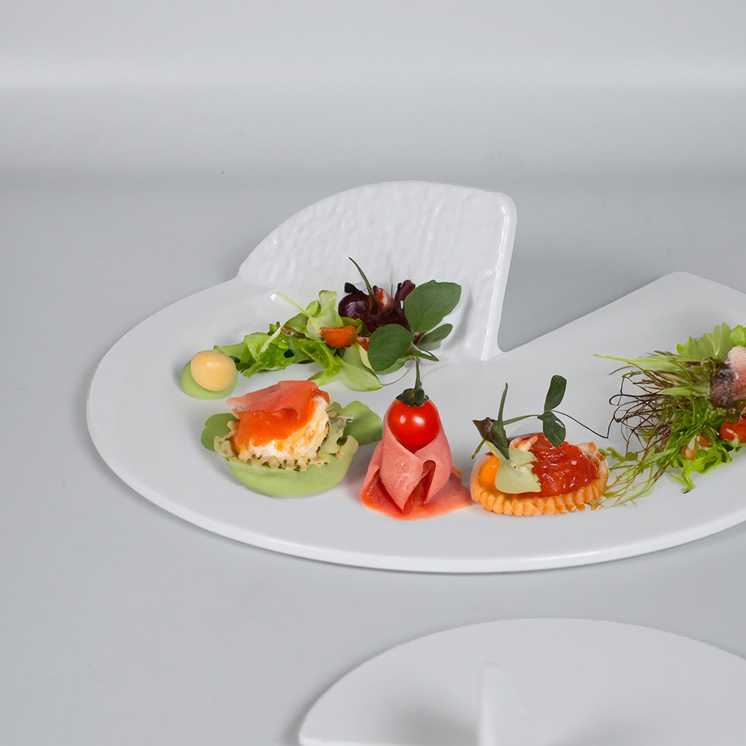 Melamine Serving Plate Moon-Inspired White Ø22/Ø28 cm