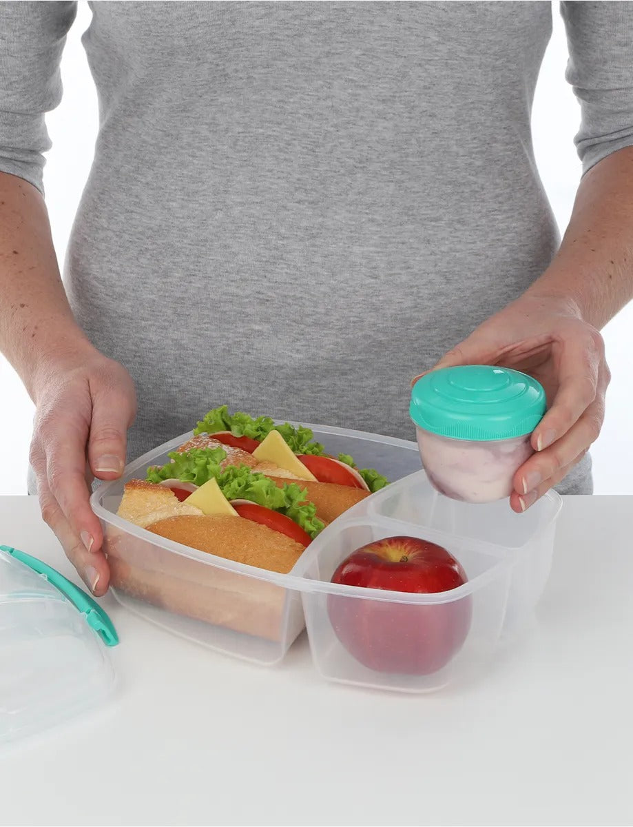 Sistema Triple Split TO GO Lunch Box with Yogurt Pot