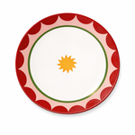 Handmade 26 cm Porcelain Dinner Plate with Sun Design