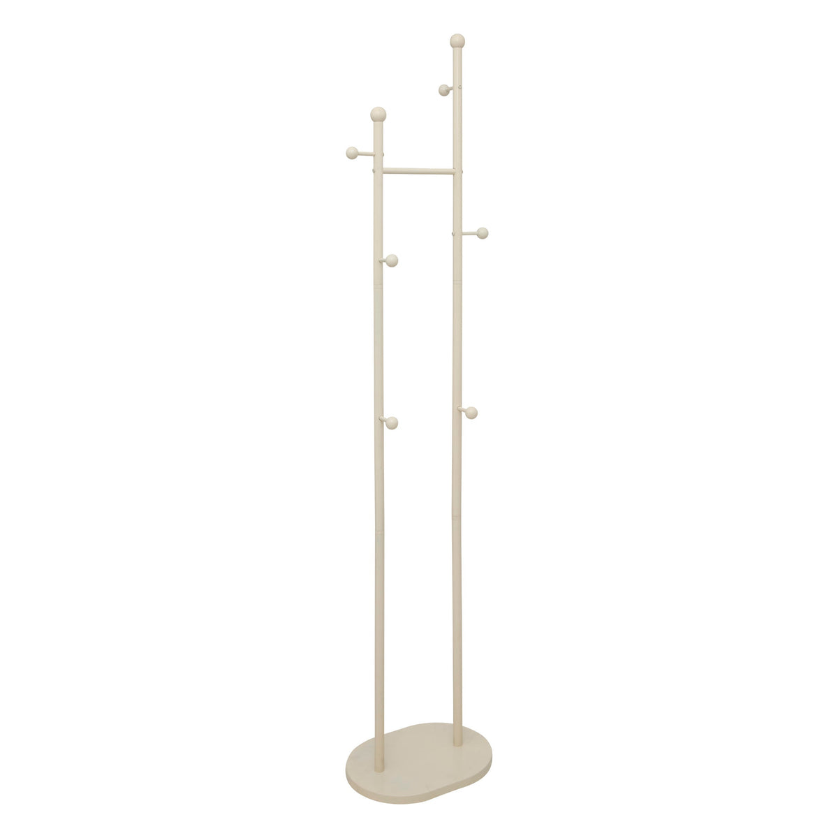 6-bar coat rack Liny - Steel & Cement, 6 Hooks, Weighted Base
