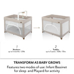 Evenflo: Eris One-Hand Playard with Bassinet – Coastal Coffee