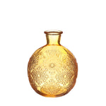 Bologna Bottle Ocre - Rustic Glass Vase for Home Decor