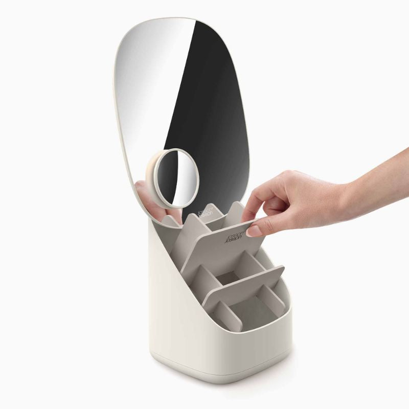 Joseph Joseph Viva Pedestal Mirror with Cosmetic Organiser