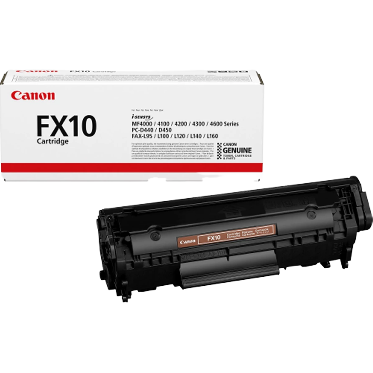 Canon (0263B002BA) FX10 Genuine Black Toner Cartridge - For Canon i-Sensys MF4000; PC-D440; FAX-L95