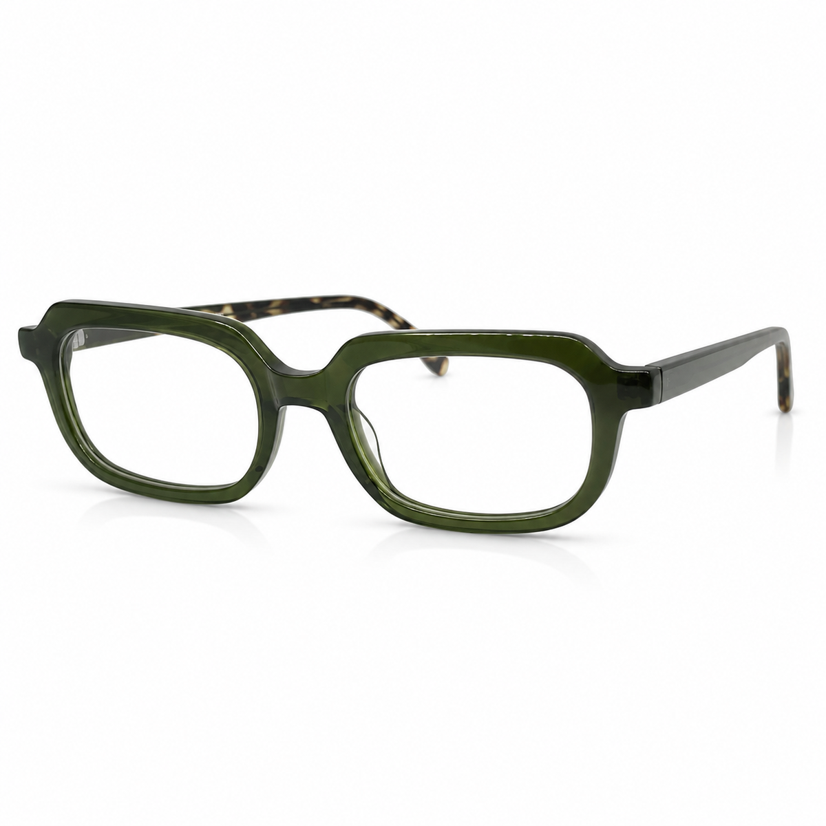 Rectangular eyeglasses green
