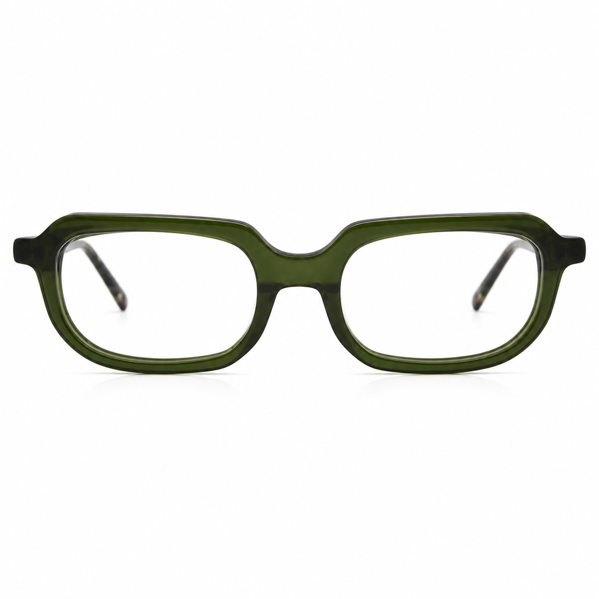 Green rectangular eyeglasses 