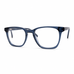 Blue eyeglasses side angle