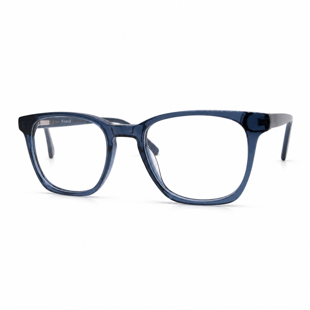 Blue eyeglasses side angle