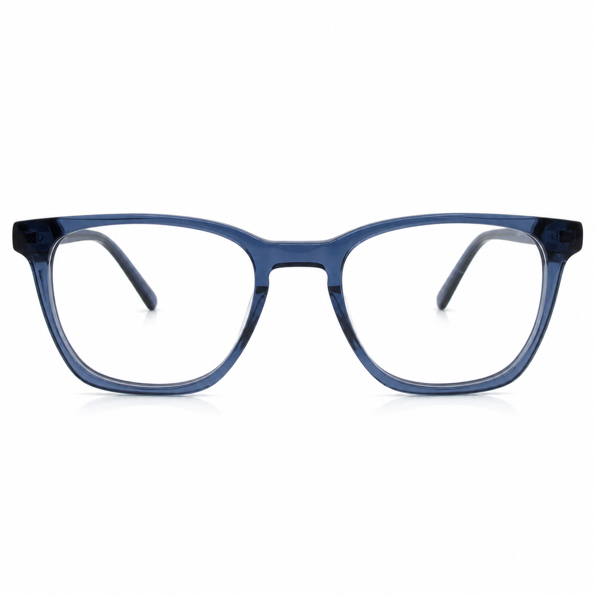 Blue eyeglasses front angle