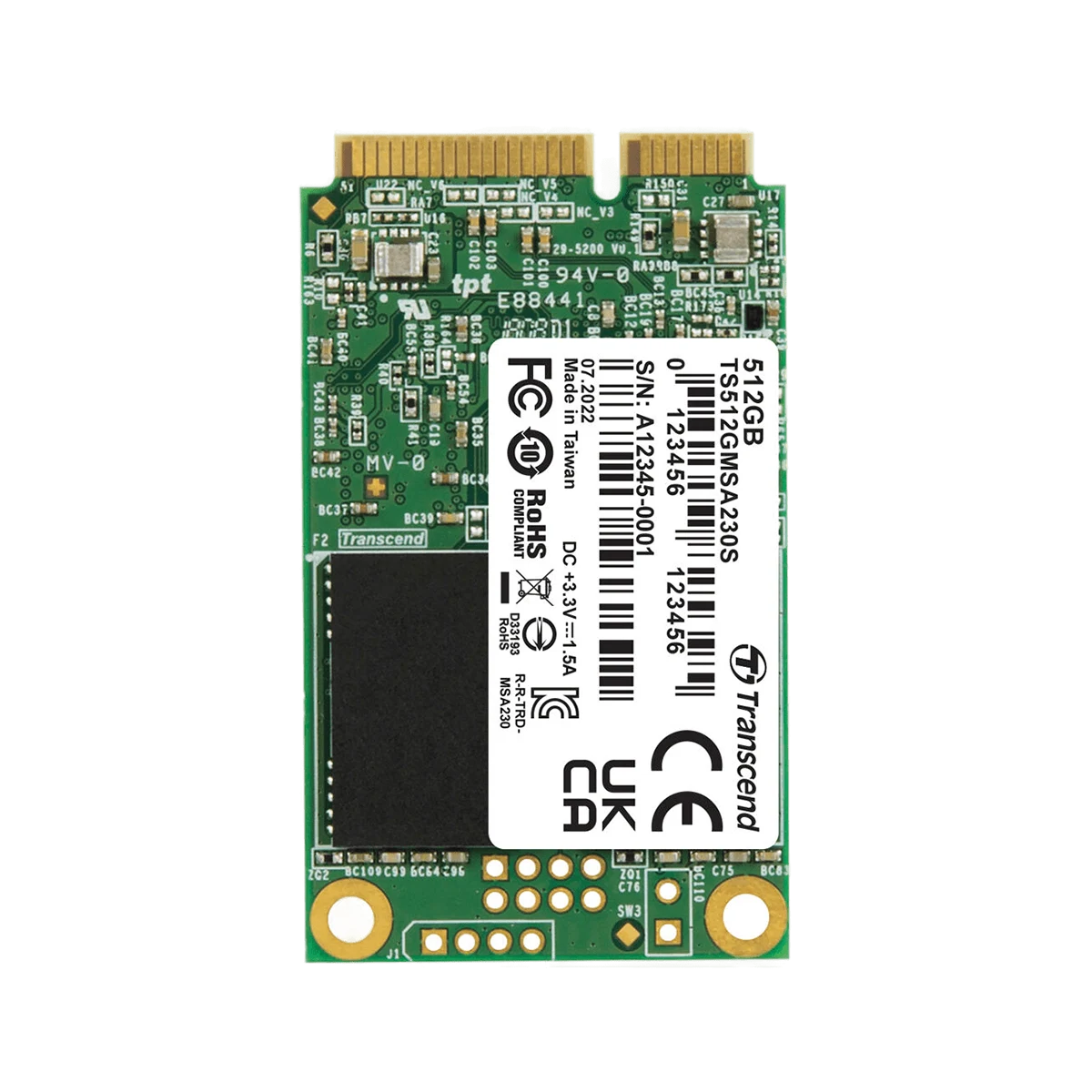 Transcend (TS512GMSA230S) 230S 512Gb mSATA (MO-300) SSD Module