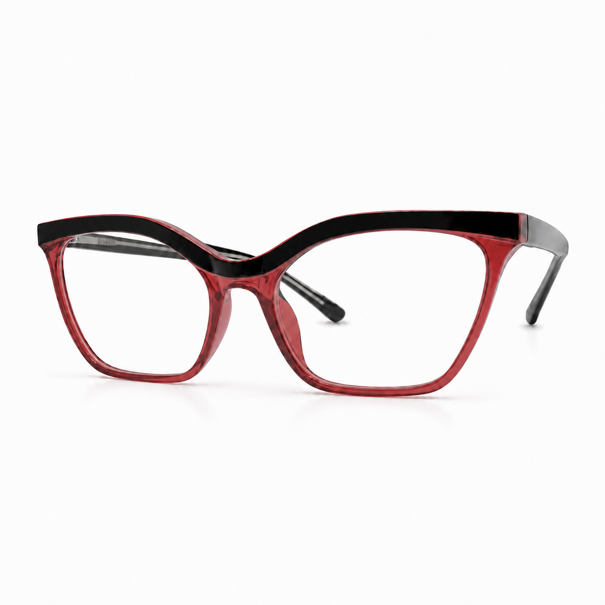 Red and black eyeglasses 