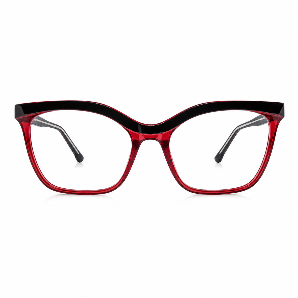 Cat-eye glasses red and black
