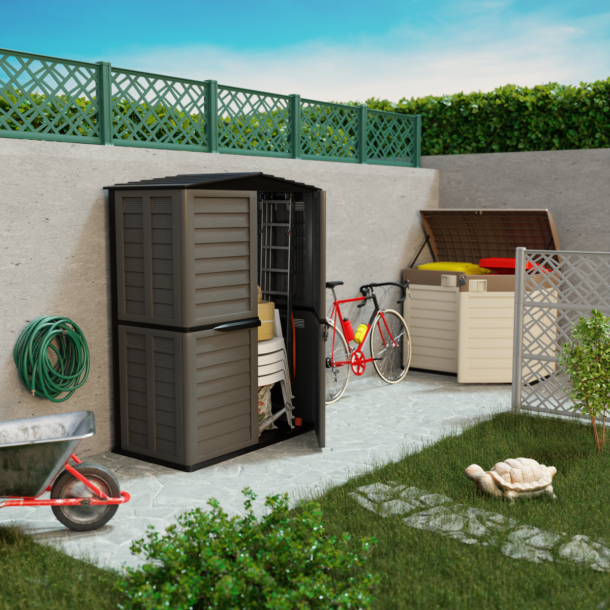 Garden Shed in Polypropylene, Modular Extension, 151x83x198 cm