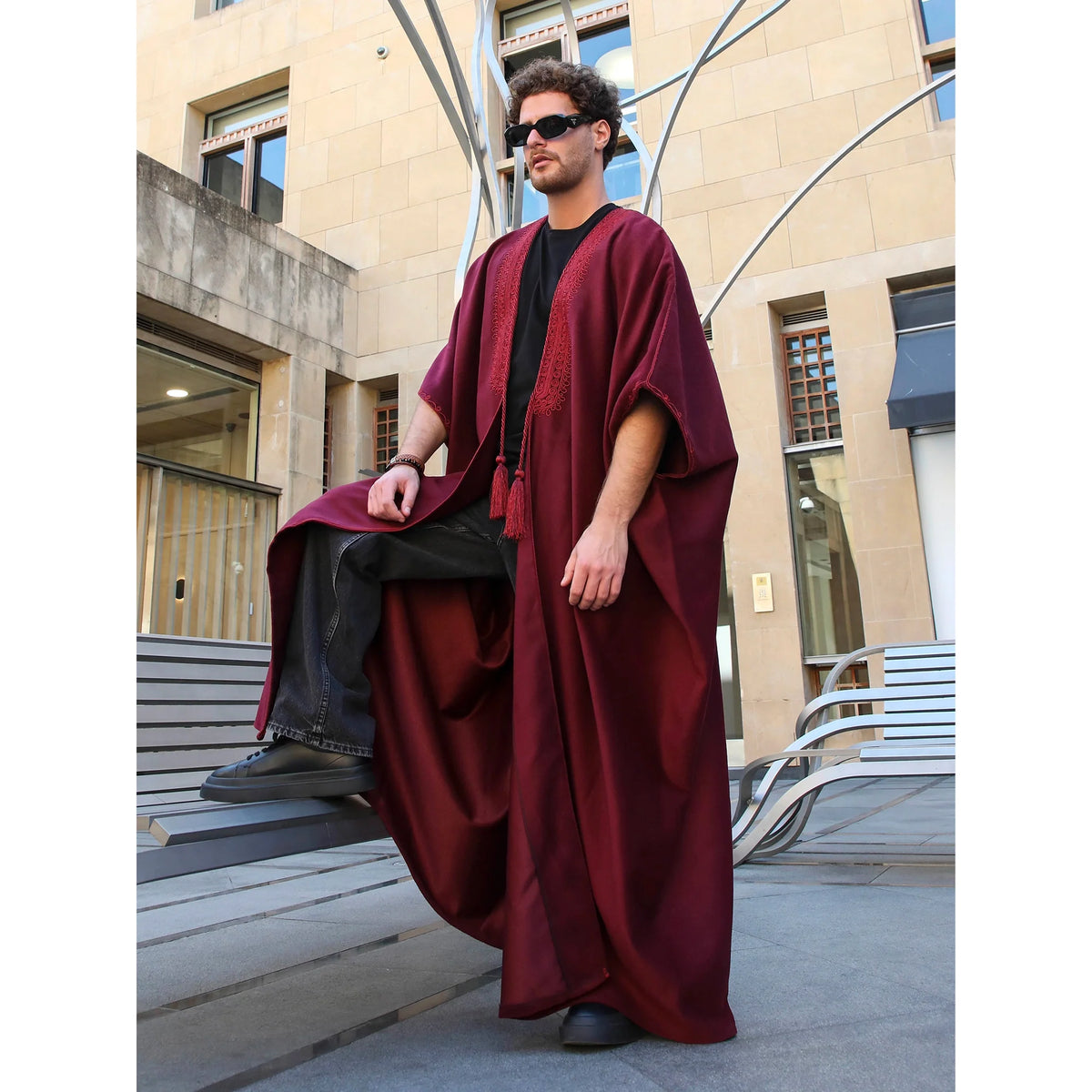 Burgundy Cashmere Abaya