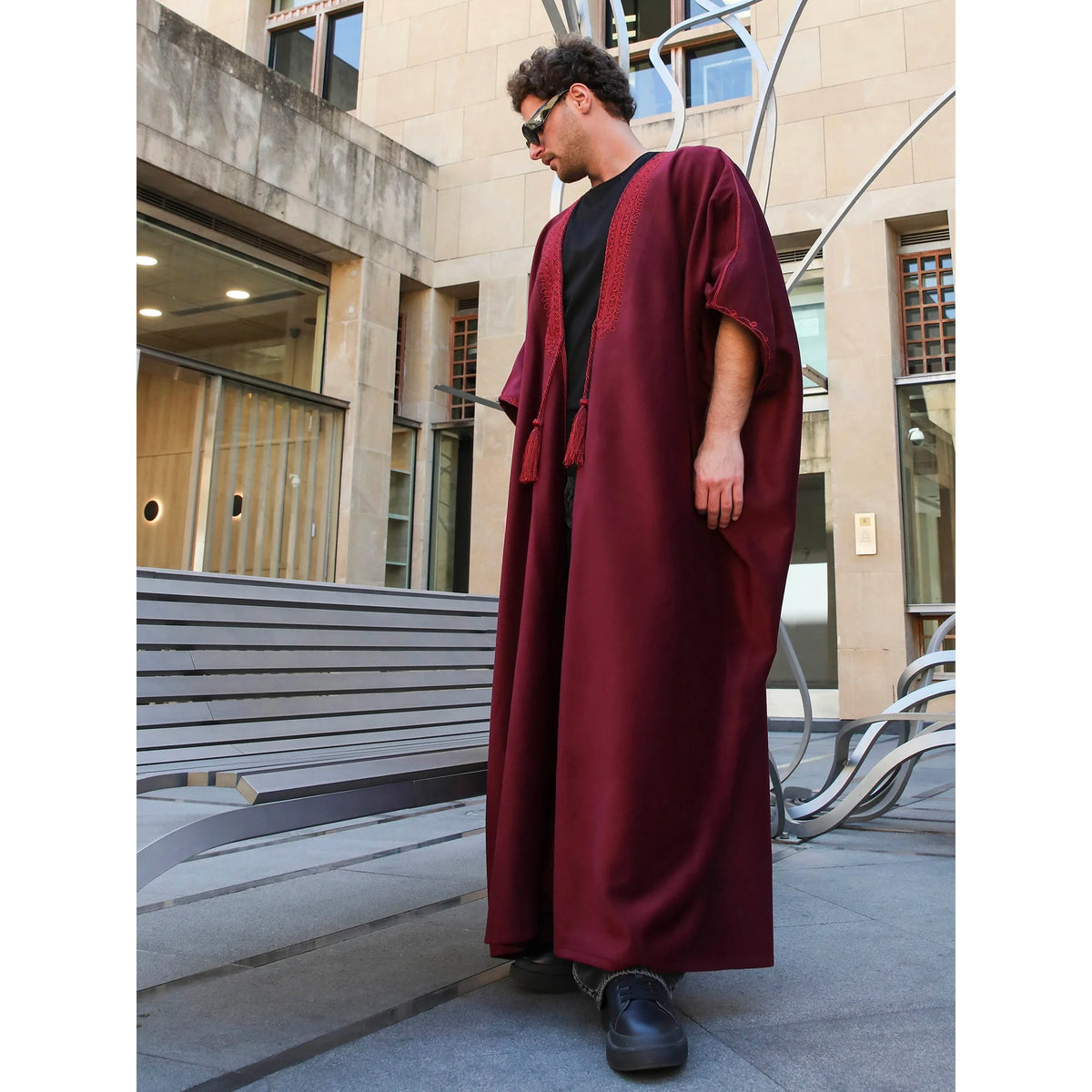 Burgundy Cashmere Abaya