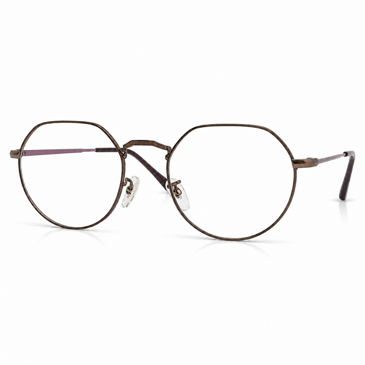Round eyeglasses with a metallic frame 