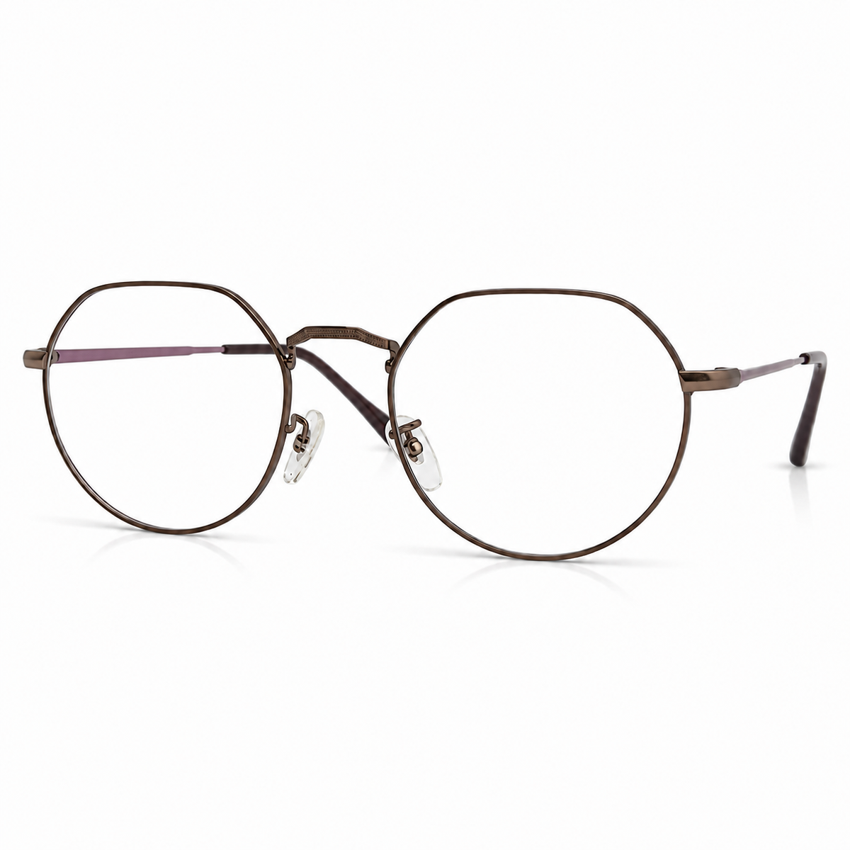 Round eyeglasses with a metallic frame 