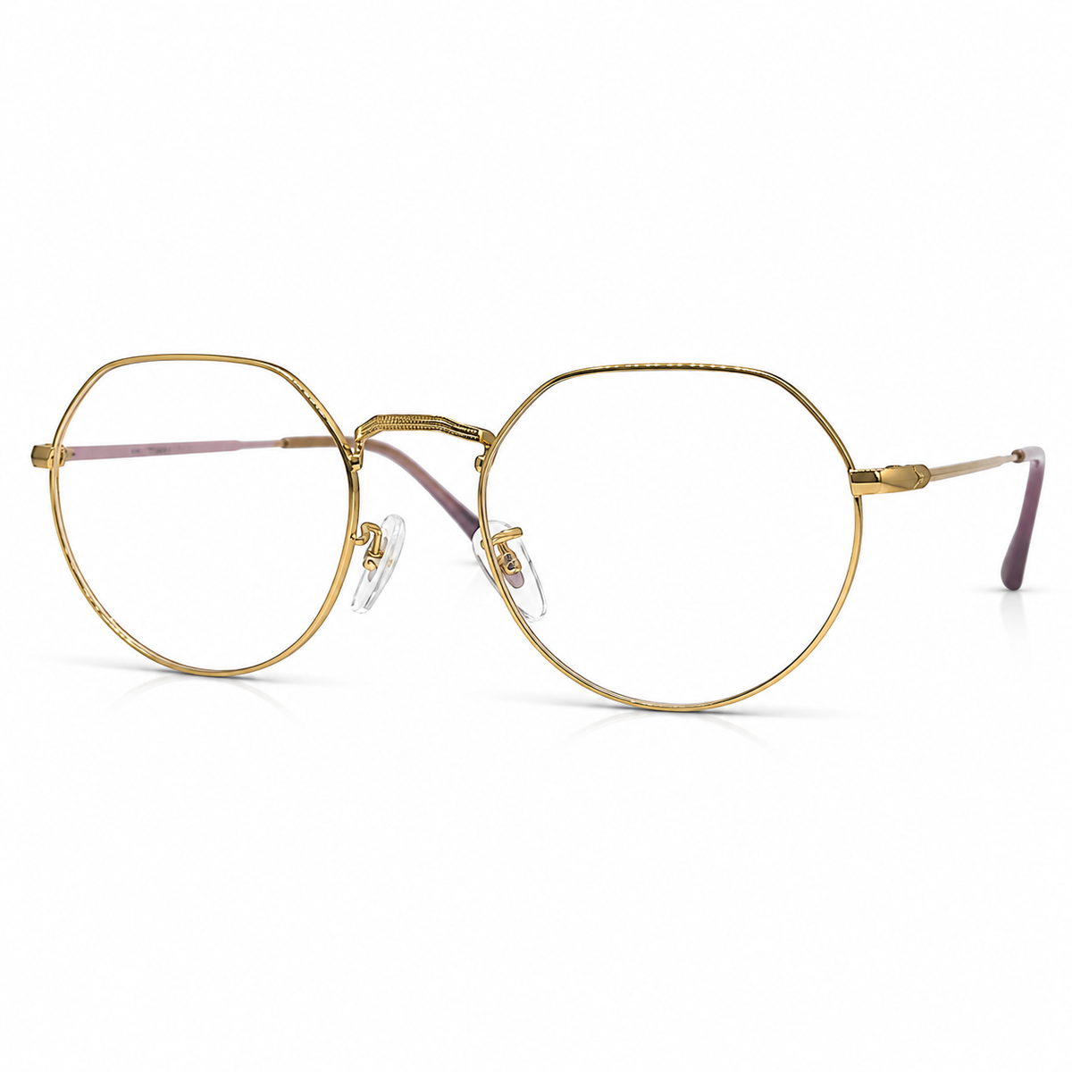 Gold-rimmed eyeglasses 