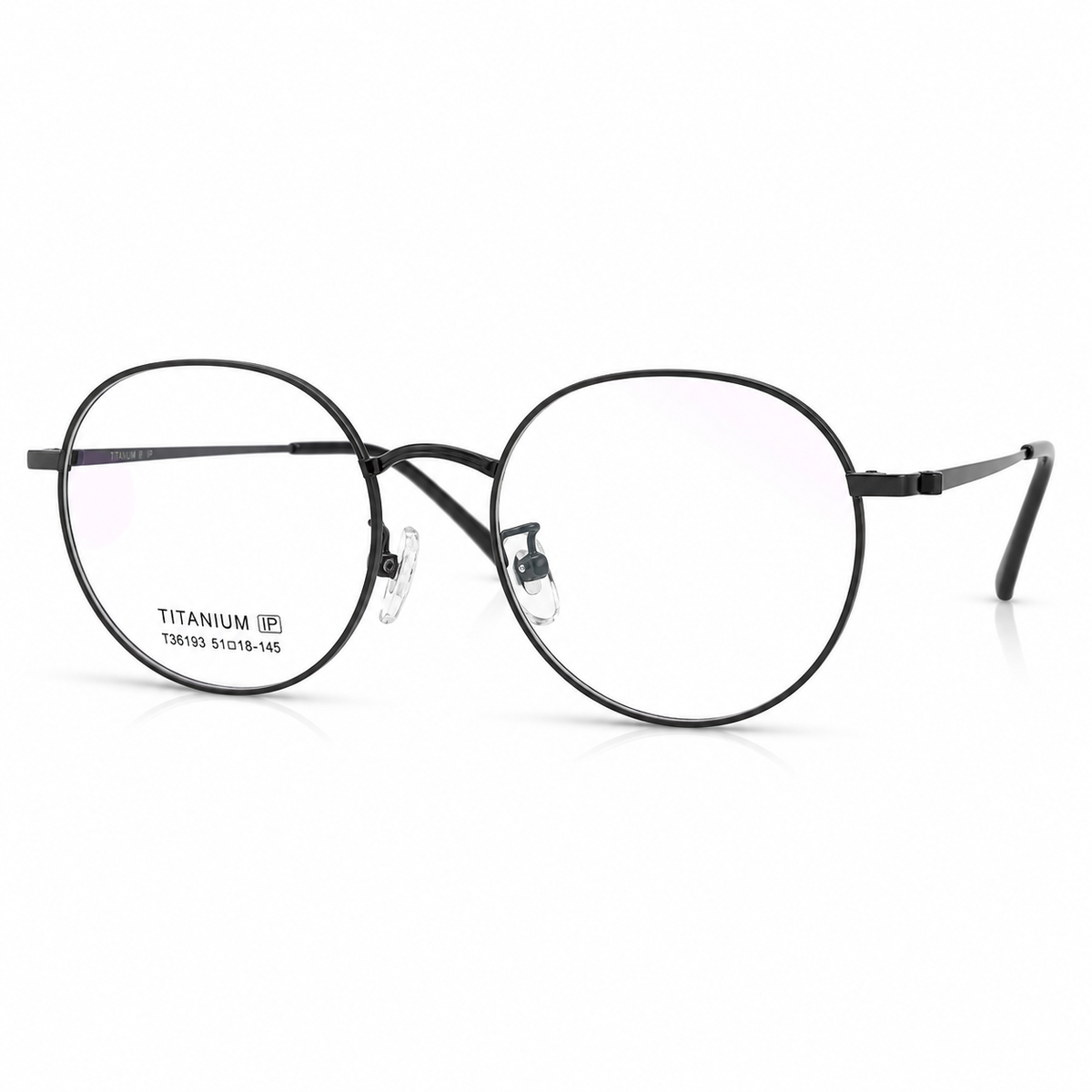 Black eyeglasses on a white background
