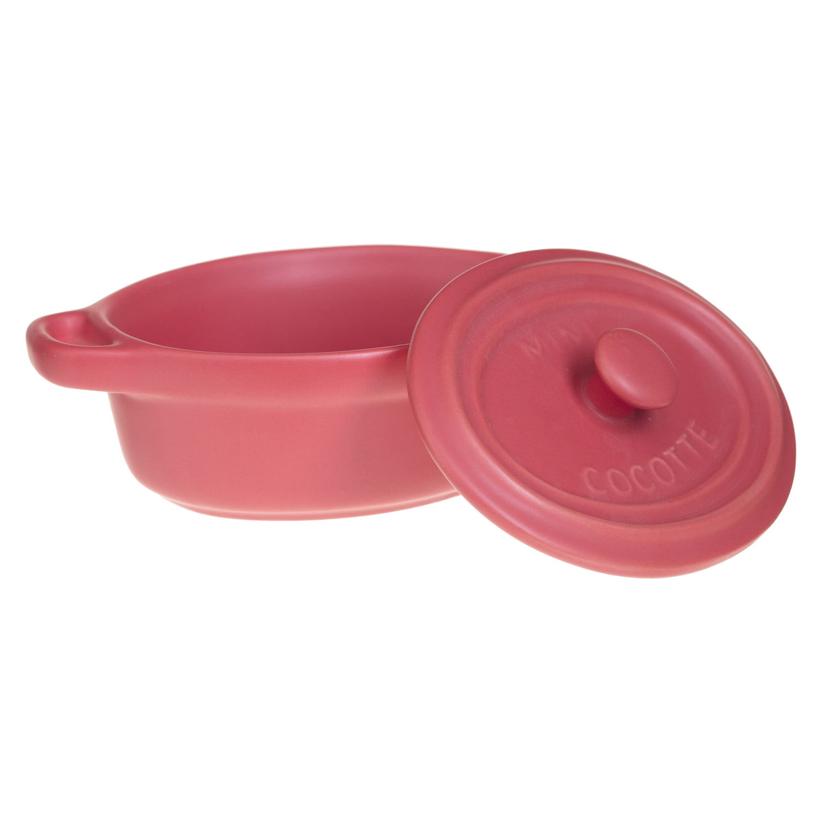 Mini Oval Earthenware Saucepan Dish with Lid & Handles - Stoneware