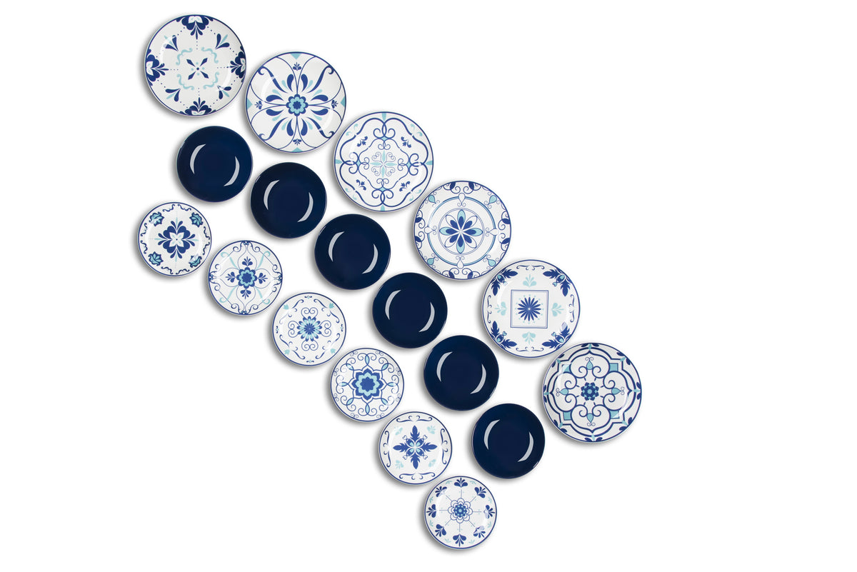 Vietri Dinner Set - Porcelain, 18 Pieces, Decorated