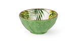 Foliage Ceramic Bowl with Hand-Painted Brown Border, 250ml