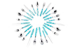 MANDALA 24 PCS Light Blue Cutlery Set - Stainless Steel