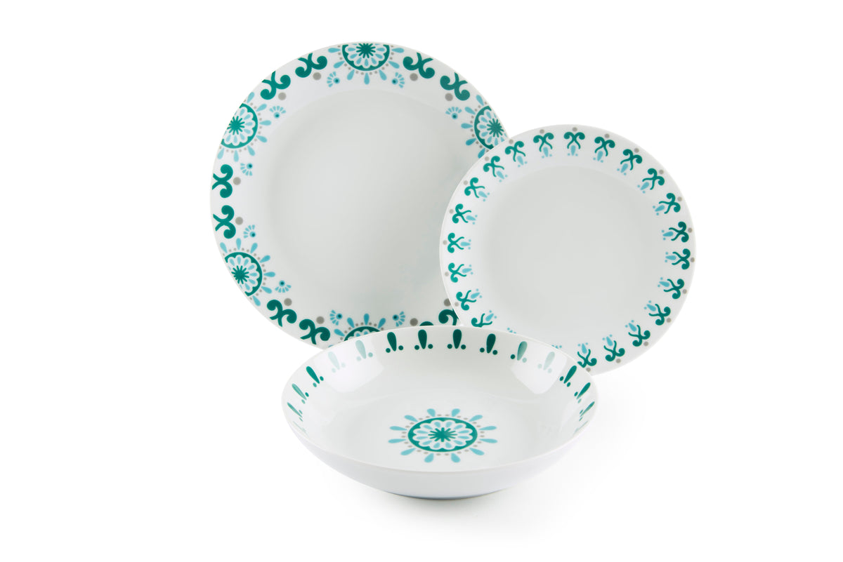 Lhasa Dinner Set - Porcelain Plates, 18-Piece