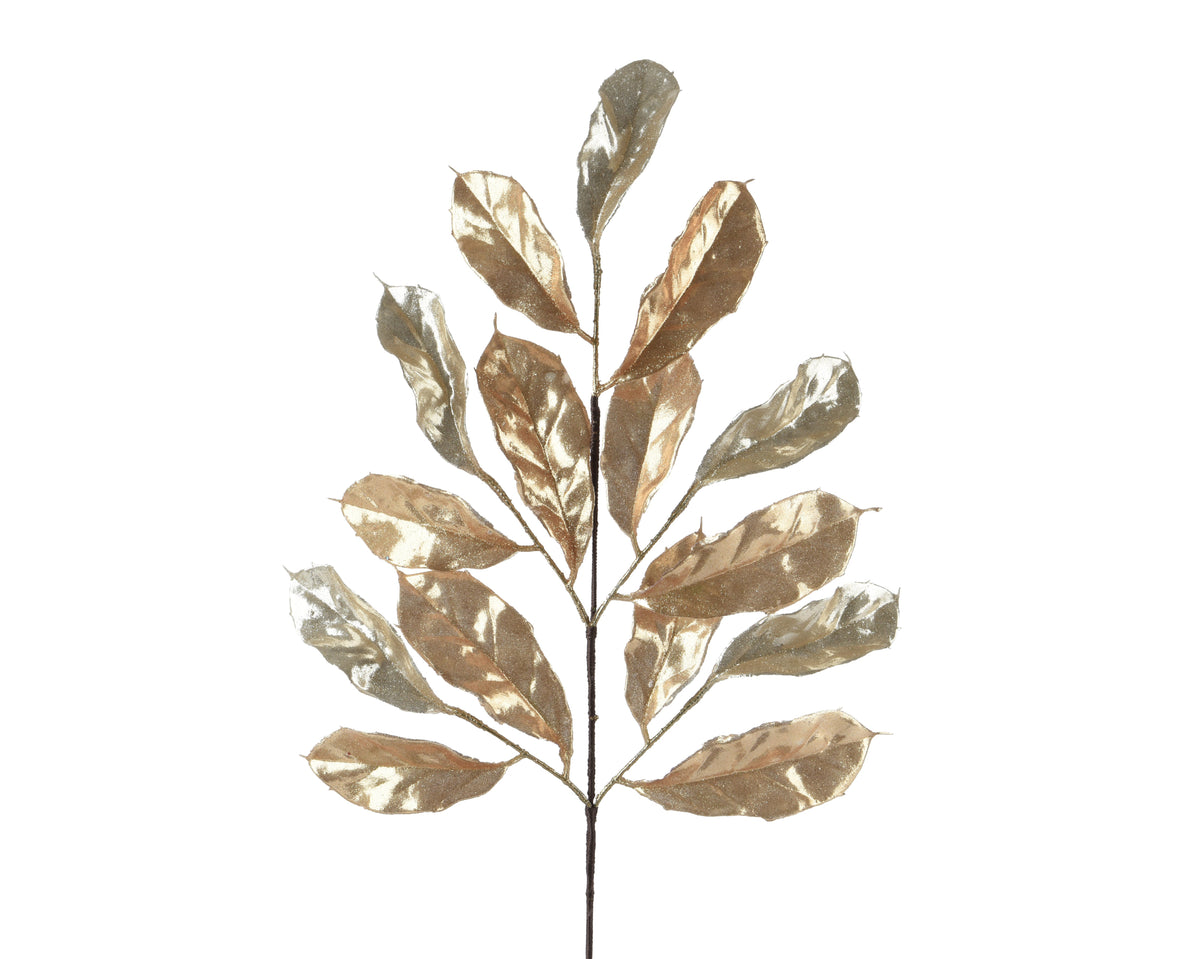 Spray on pick pe 2 tones - Two-tone Gold & Silver Christmas Leaf Spray