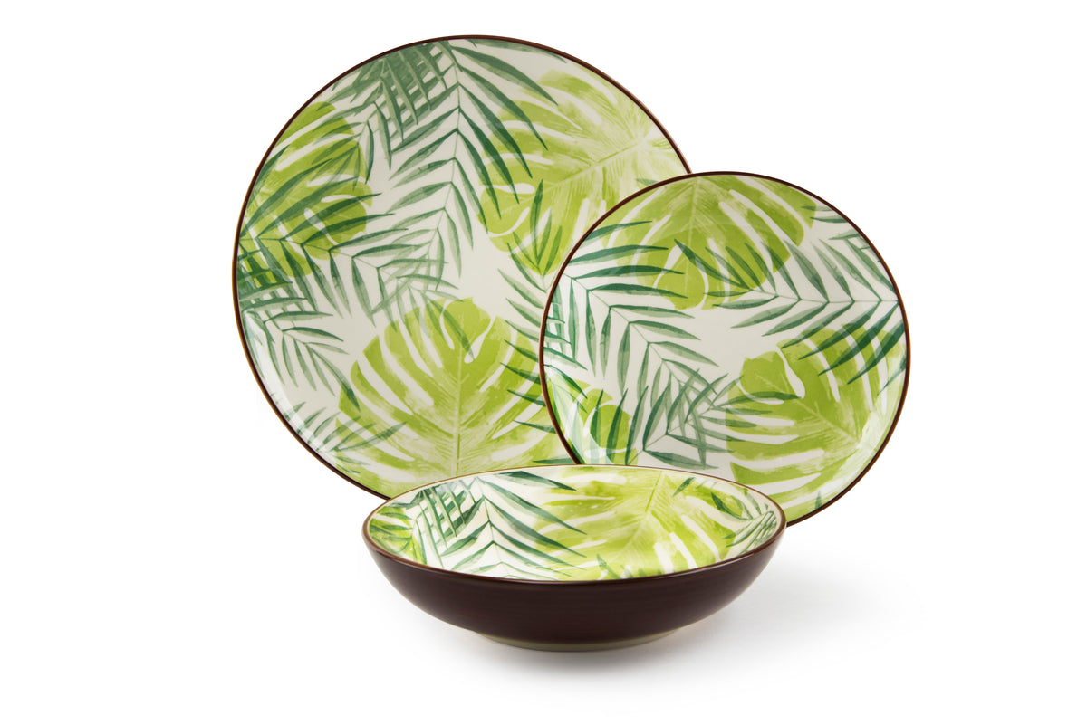 Panama Dinner Set - Hand Painted Stoneware, 18-Piece