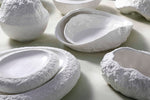 Porcelain Oval Serving Bowl Textured Ceramic Tableware