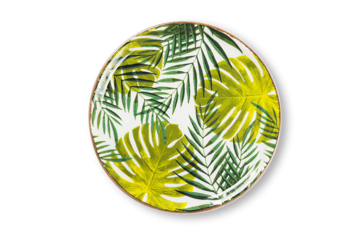 Panama Pizza Plate, Unique Porcelain Foliage Pattern, 31 cm
