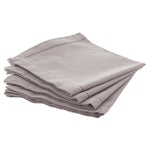 Set of 4 Cotton Napkins - 40 x 40 cm Openwork Border, Grey/White