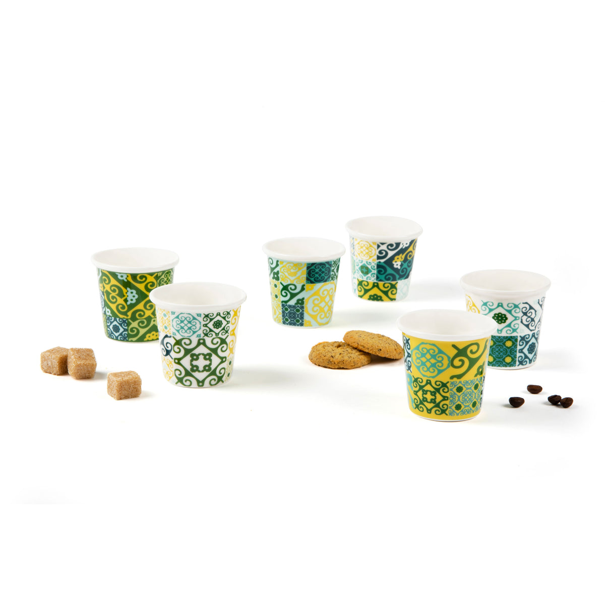Maiolica Yellow Set Of 6 Coffee Cups
