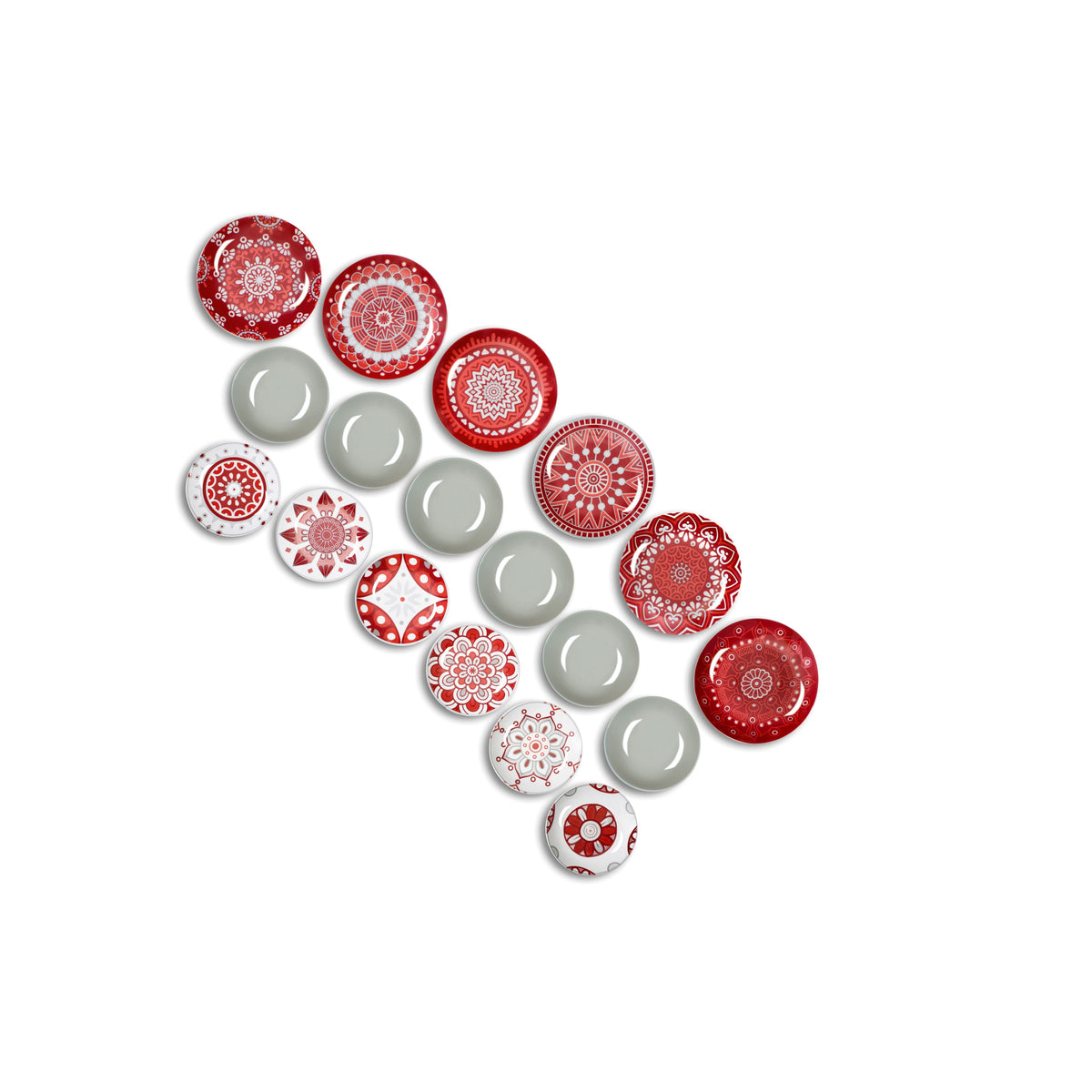 Mandala Red 18 Pcs Dinner Set