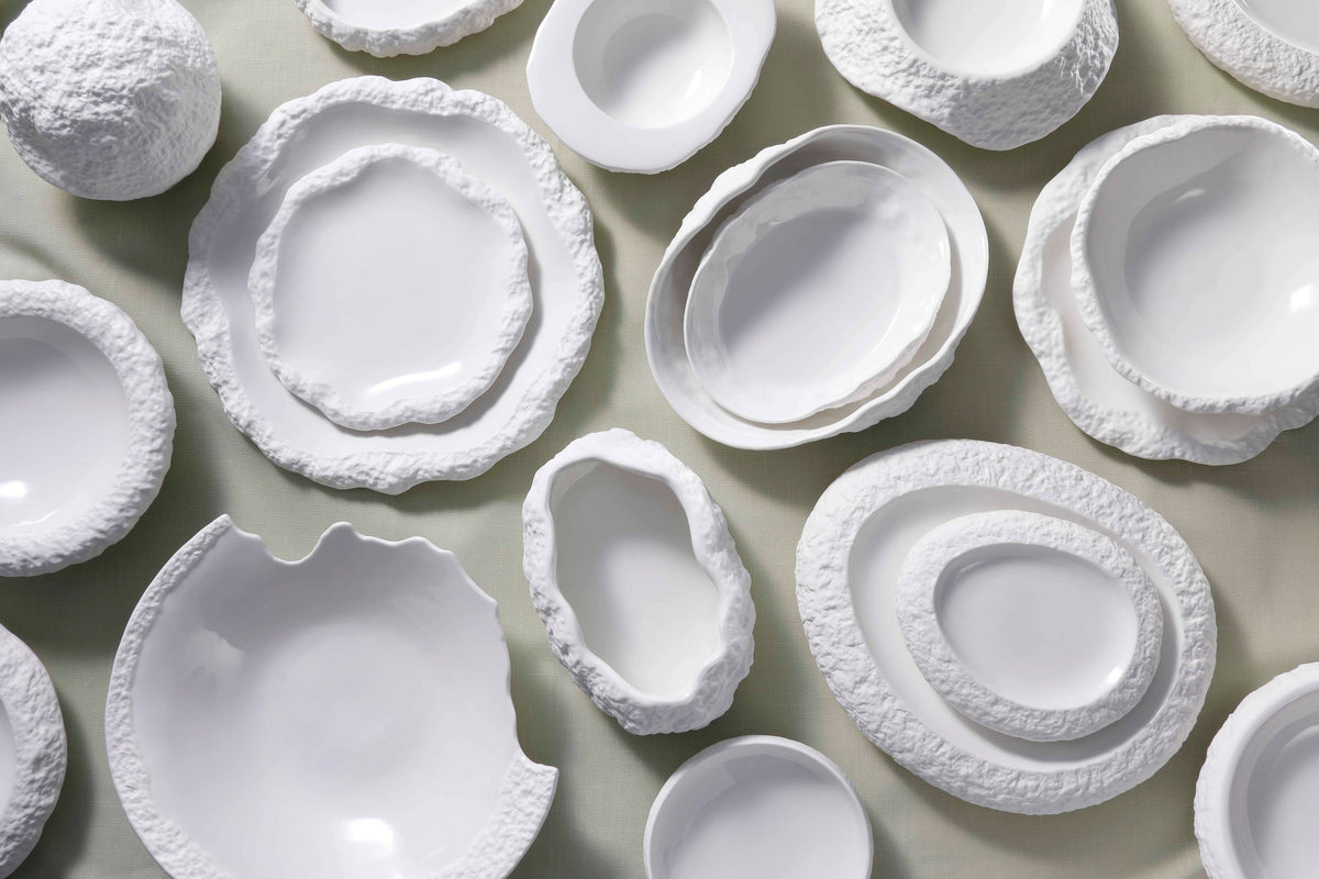 Porcelain Bowl Calcaire Textured Ceramic Tableware, 14.5 cm