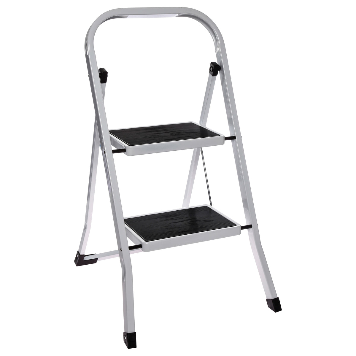 Folding Ladder 2 Steps, Safety Interlock, Anti-Slip