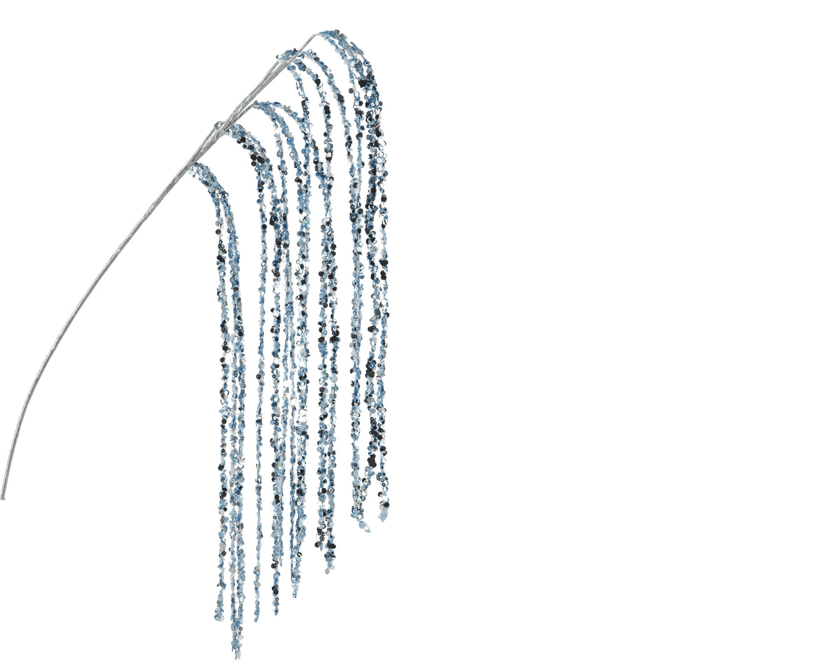 Spray plastic spangle hanging - Ice Blue 65cm sequin spray